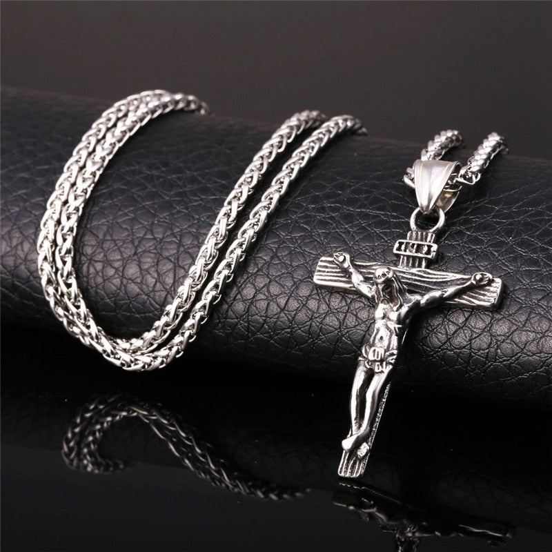 Pendentif croix en plaqué or 18 carats